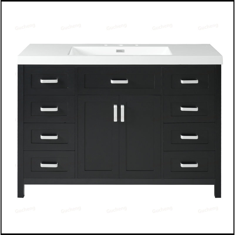 Meuble-lavabo 48 po avec lavabo, Noir
