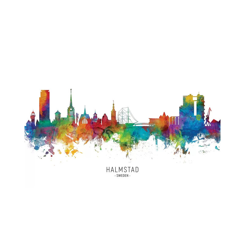 Halmstad Sweden Skyline by Michael Tompsett - Wrapped Canvas Print, 20.32 cm H x 30.48 cm W