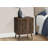 Walnut Laminate Side Table For Bedroom: 23" Height, Solid Wood Legs, Storage With Push Latch, Mid-Century Style Living Room Or Bedroom Accent Areas: Tall, Cabinet, Inspired Design