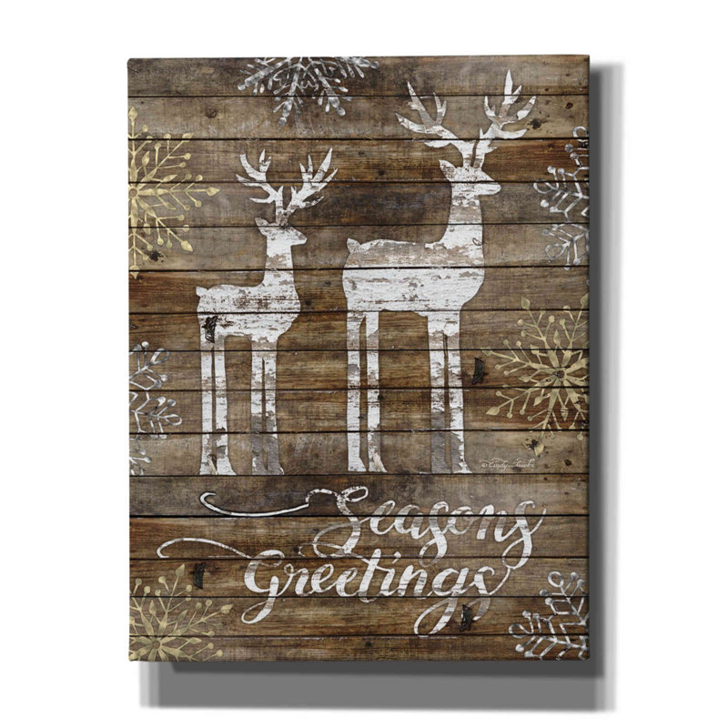 «Birchanger Season's Greetings Deer» par Cindy Jacobs, H 34 po x l 26 po x P 1,5 po