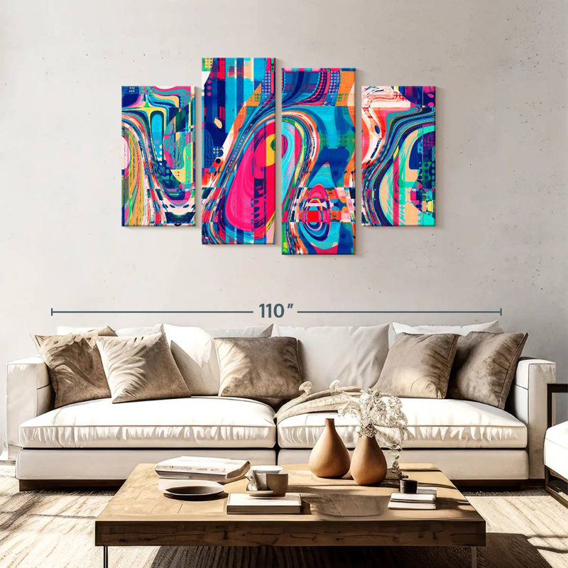 Avery Abstract Geometric Collage, 48" H x 75" W