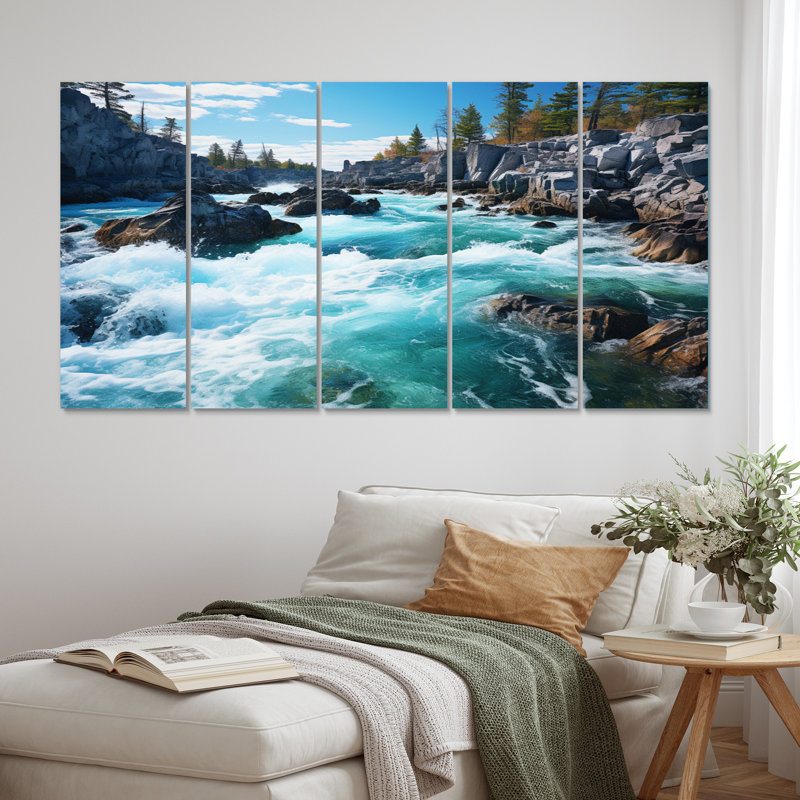 Ensemble de 5 décorations murales Canada Dancing Rapids II