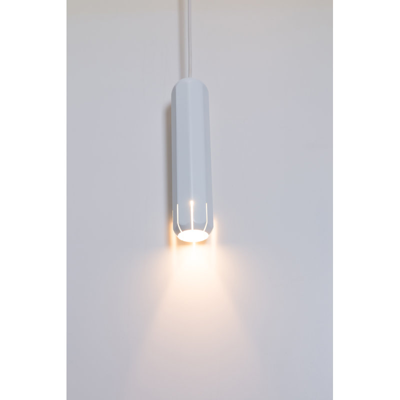 Brixton 1 - Light LED Pendant, 4.5" H x 1.75" W x 1.75" D, White