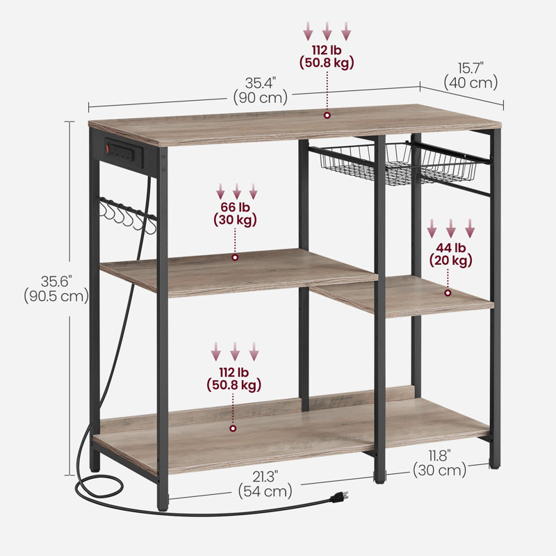 Milburn Kitchen Cart, Greige