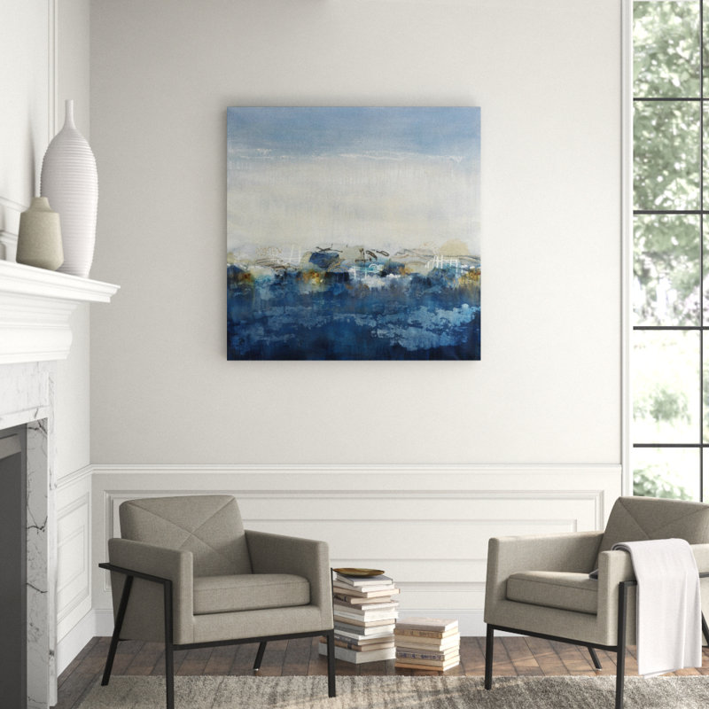 Seaside Night Painting by Jennifer Hollack Raboin, Stretched Canvas, 48" H x 48" W x 2" D