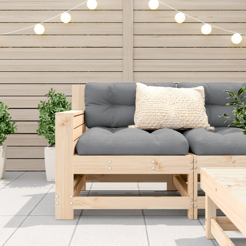 Balmore 69cm Wide Patio Sofa with Cushions, Anthracite, Untreated Pine