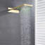 Fontana Melfi 22" LED Brushed Gold Digital Wall Mount Waterfall Rainfall Shower System with Square Handheld Shower