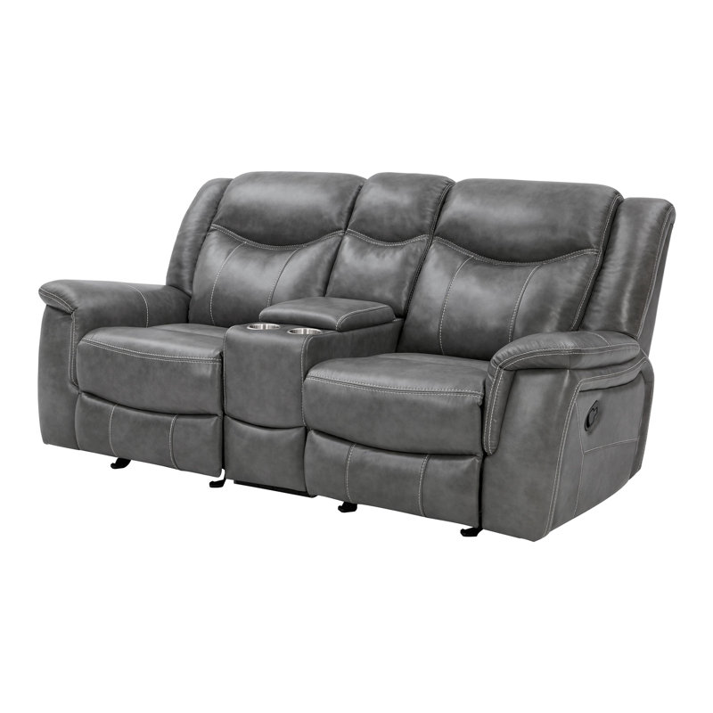 Causeuse avec accoudoirs rembourrés et rembourrés gris