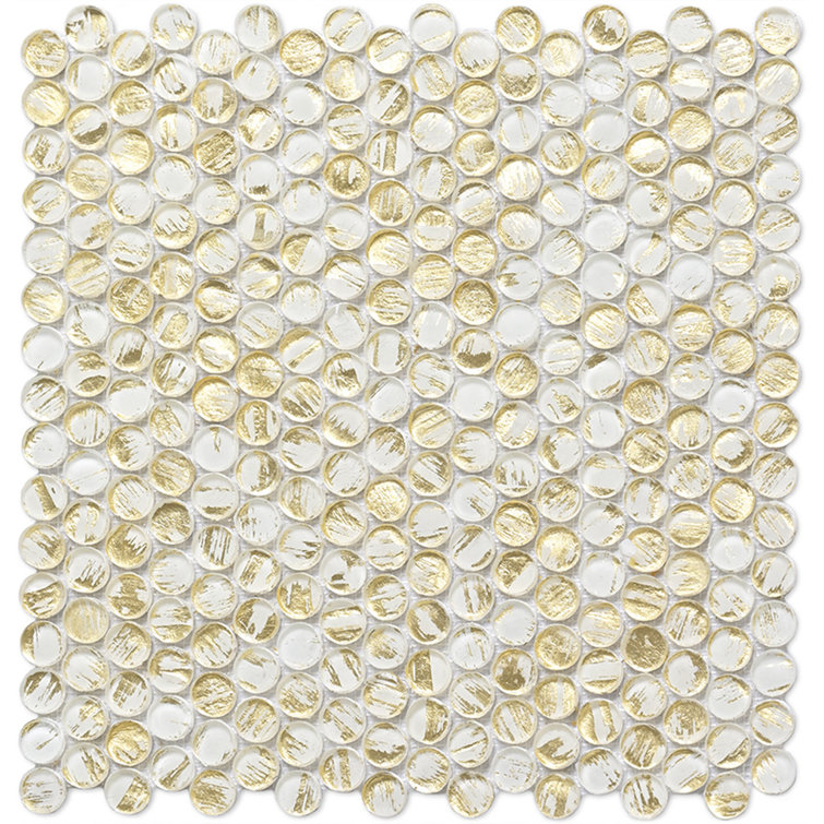 Majeste 0.8" x 0.8" Glass Penny round Mosaic Wall & Floor Tile