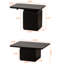 Ensemble de tables basses carrées de style rétro avec finition grain de bois