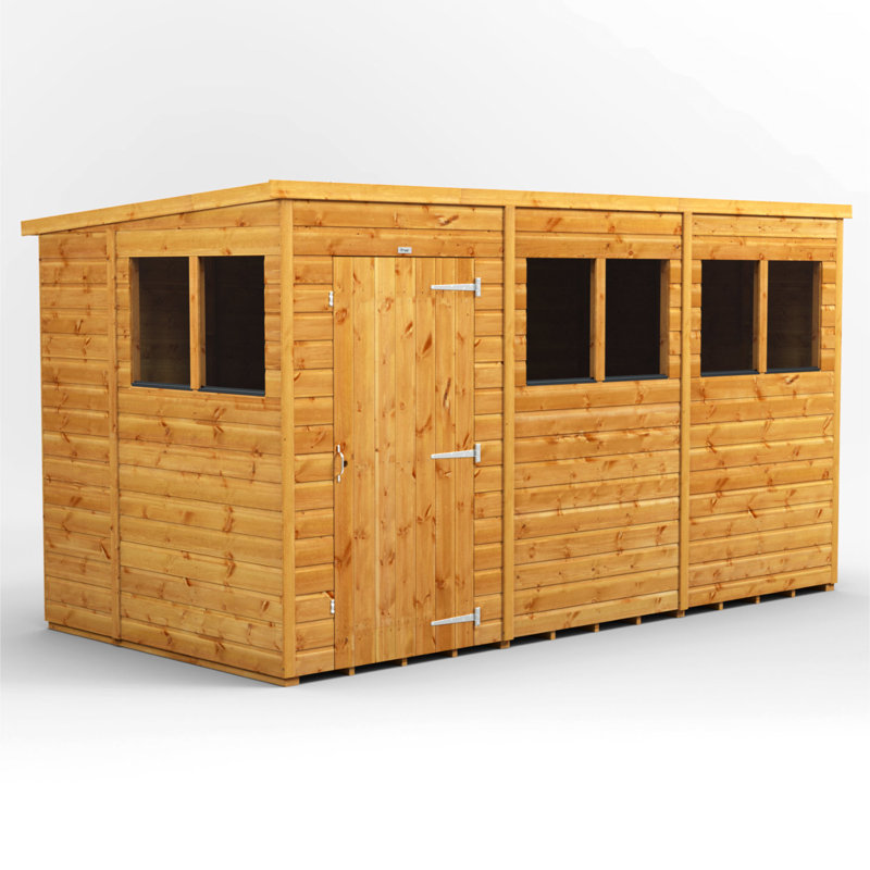 Powersheds 12 x 6ft Timber Tongue & Groove Pent Garden Shed