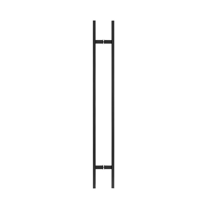 Élégante poignée de porte rectangulaire en forme de H pour la maison, Noir, H 2 po x l 6 po x P 48 po