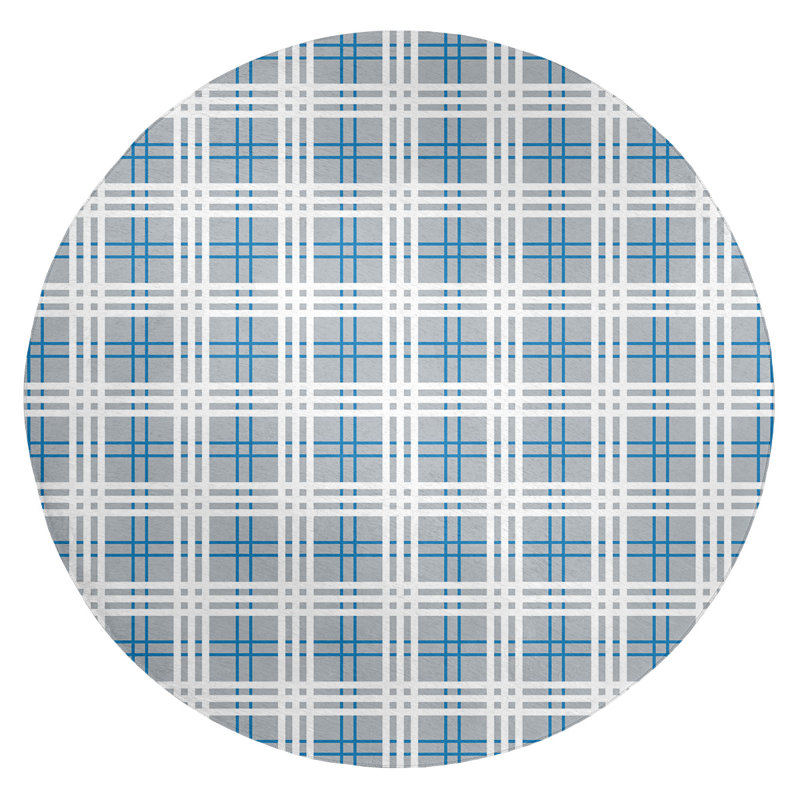 Plaid Indoor Rug, Round 5'
