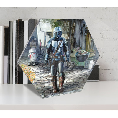 Star Wars (The Mandalorian - A Welcome Sight) Knexagon Wood Print