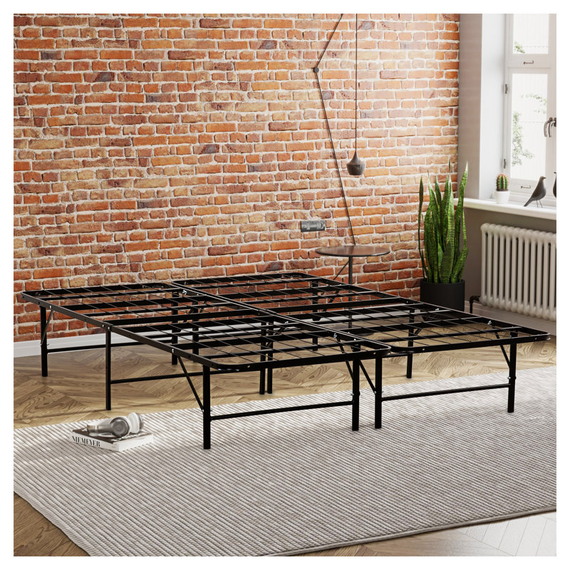 Queen Size Metal Platform Bed Frame with Under Bed Storage - Sturdy Mattress Foundation, No Box Spring Needed, Black Industrial Style Bed Base