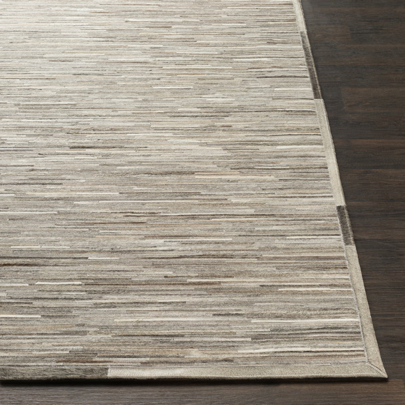 Leather Geometric Indoor Rug, Rectangle 2' x 3'