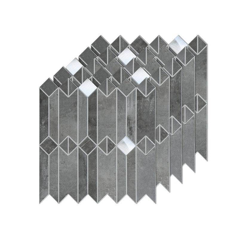 Carreau de mosaïque auto-adhésif en pierre 12 po x 12 po, Bleu gris