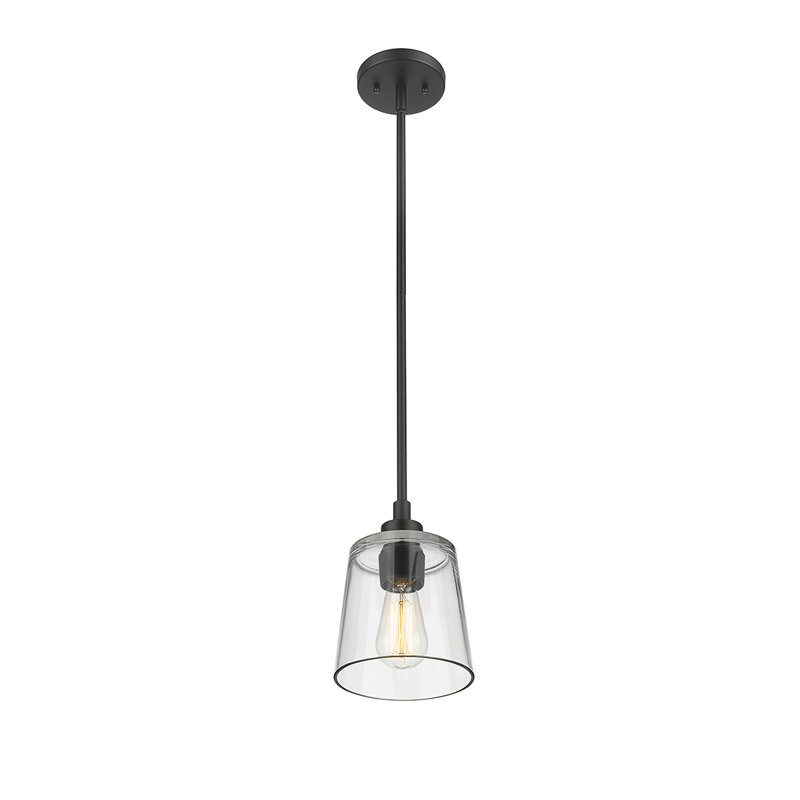 Luminaire suspendu à 1 lumière Jerzie, Noir mat