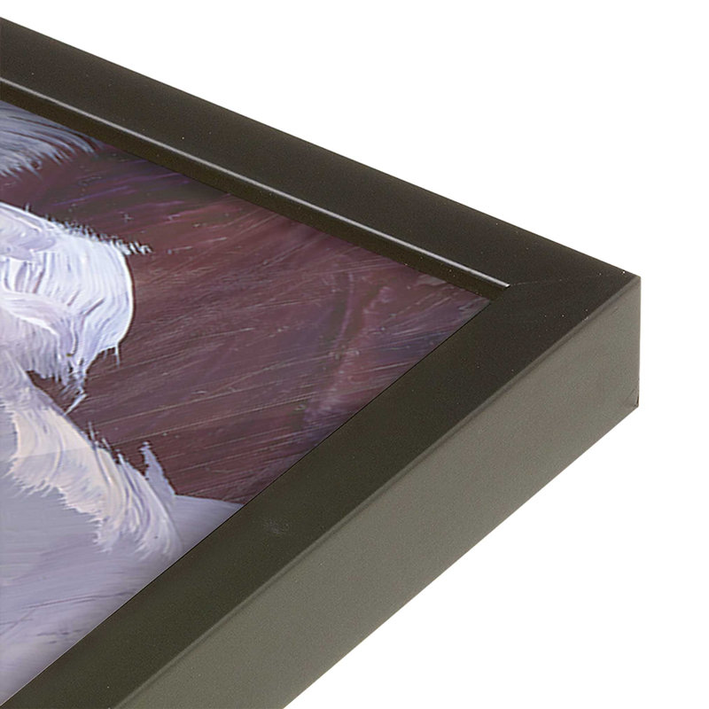 Ensemble de 2 impressions sur toile Graceful Peony Bloom, 16 po x 16 po, Cadre noir satiné, H 17,5 po x l 33,5 po x P 1,25 po