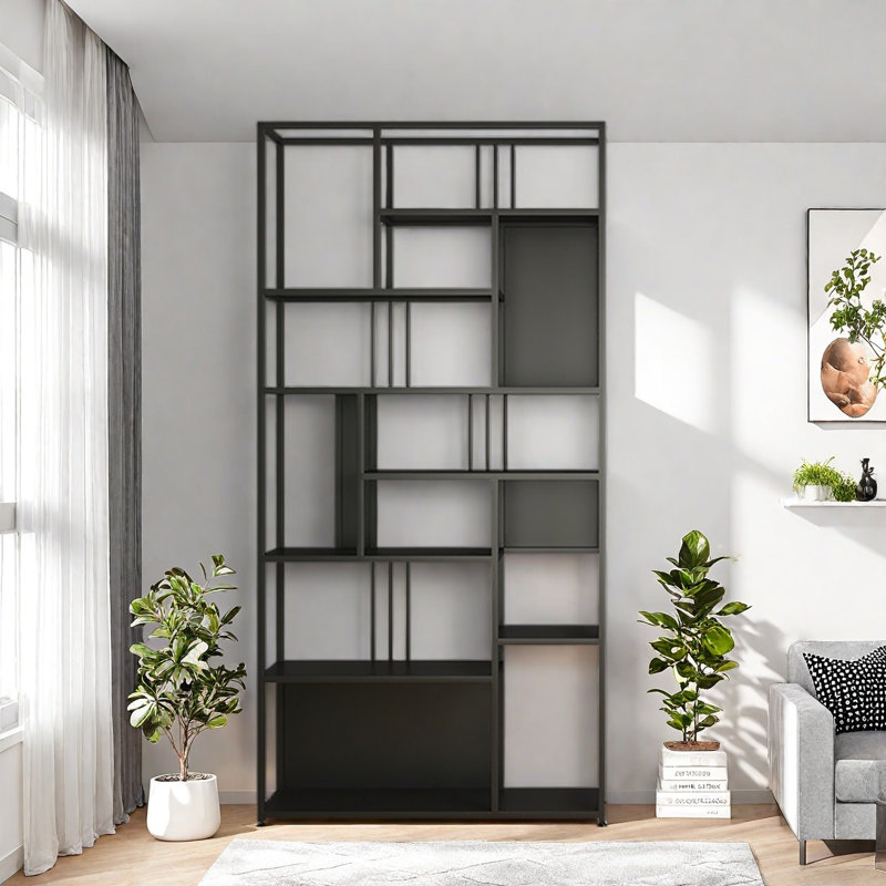 Burwinda, Black, (8 Shelves) 78.7" H x 47.2" W x 9.8" D