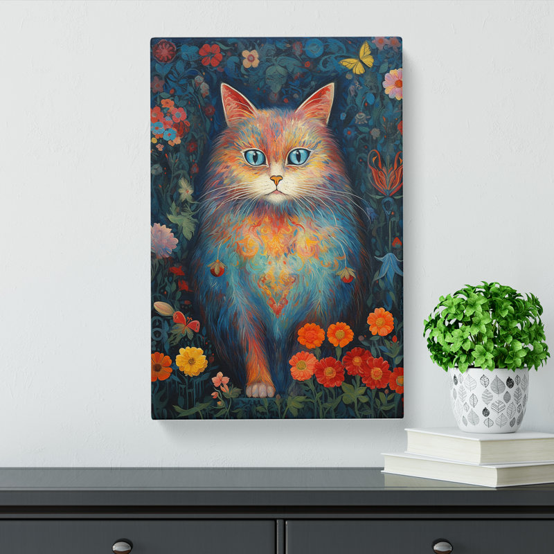 Persian Cat Expressionism - Wrapped Canvas, 60cm H x 40cm W x 3cm D
