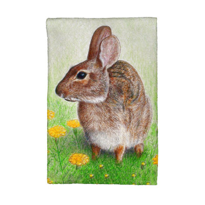 Serviette de thé à gauche lapin