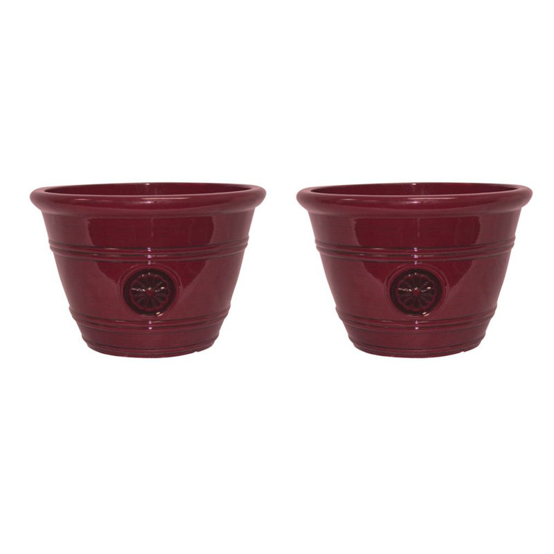 15.25" Modesto Resin Planter (2 Pack), Navy
