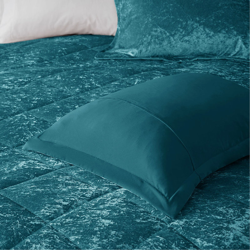 Ensemble de housse de couette en velours pour lit simple / simple TG, Sarcelle