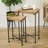 Ensemble de 2 tables d'appoint en métal brun 25 po