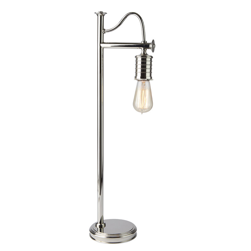 Alessandra Metal Arched Lamp, Polished Nickel