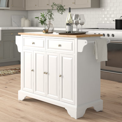 Bert Solid Wood Top Kitchen Island