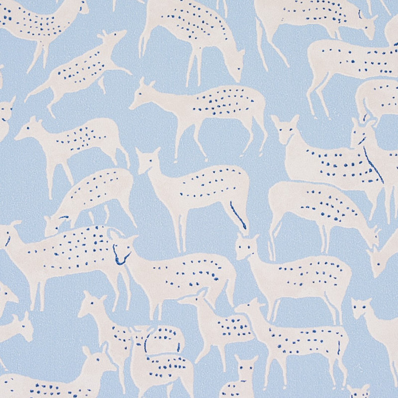 Fauna Wallpaper, Slate Blue
