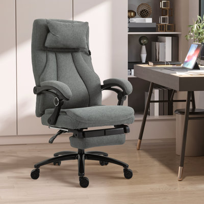 Antoinett Linen Office Chair with Headrest