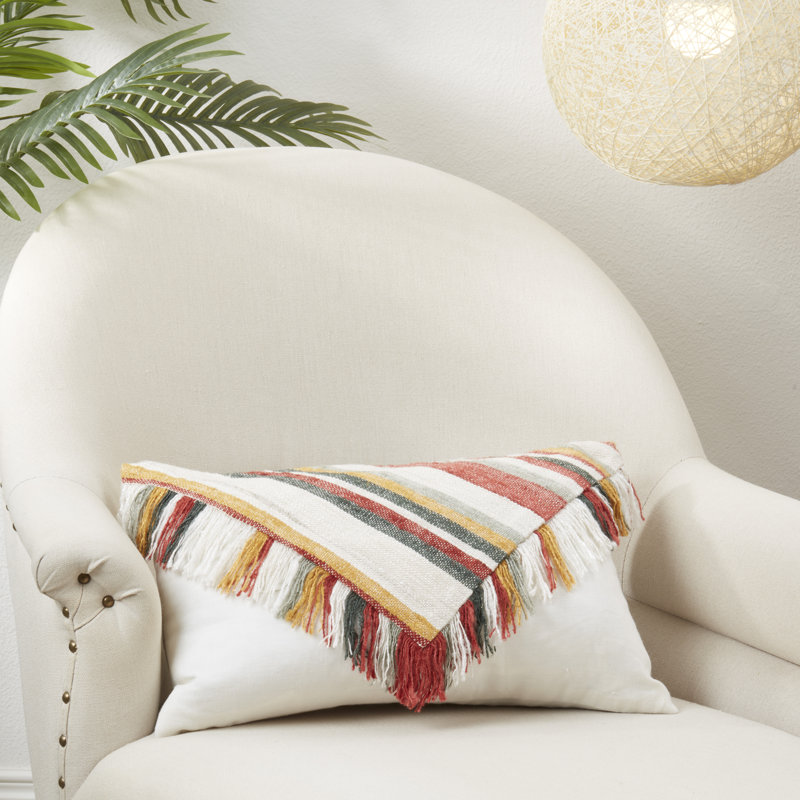 Multicolor Cotton Fringe Fantasy Throw Pillow