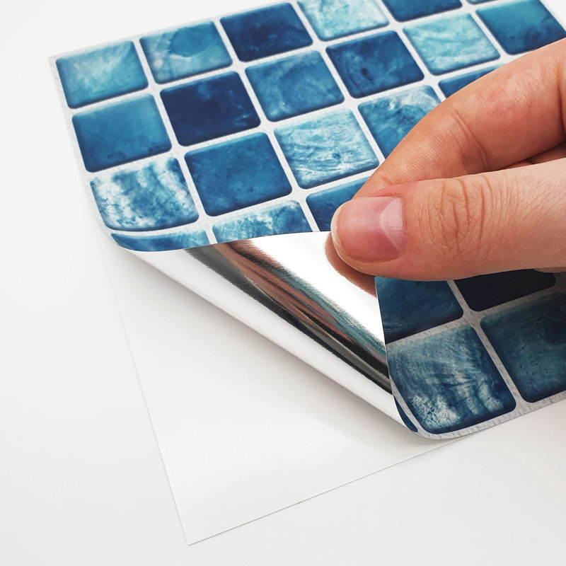 Metallic Self Adhesive Tile Stickers 15cm W x 15cm L, Turquoise