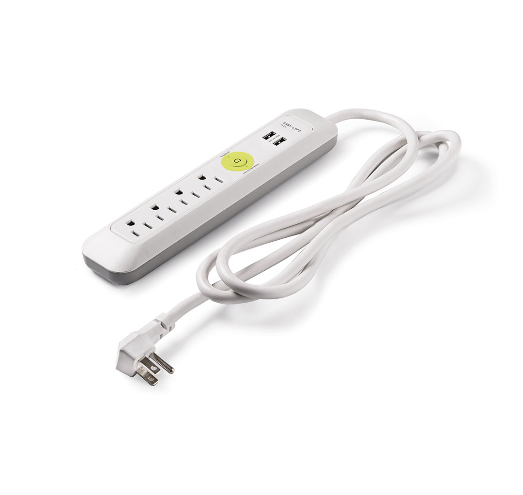 Power Strips 4-Outlet 2-USB Power Strip Surge Protector Easylife Tech
