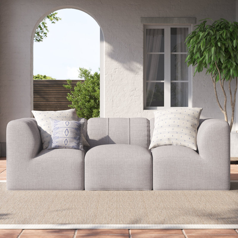 Praia 96" Sunbrella® Outdoor Sofa, Cast Silver Sunbrella®