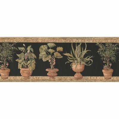 Bentlee Potted Garden Plants 15' L x 9"" W Wallpaper Border -  Fleur De Lis Living, E53CA274FD1E4D3B864B18514F63876F