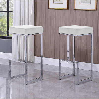 John-Henry Upholstered Counter Stool with Metal Frame