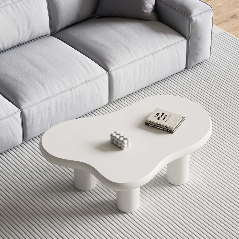 Table basse avec 4 pieds Cloud, Blanc