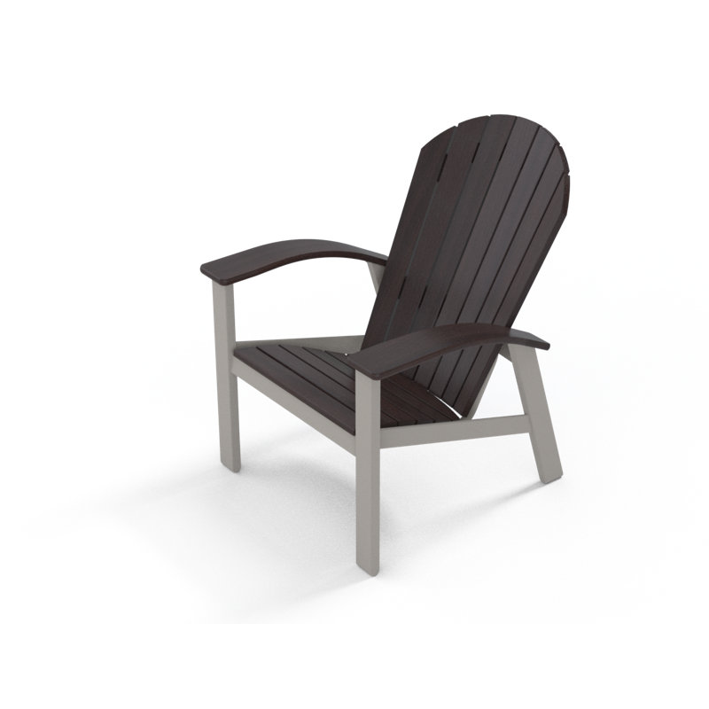 Augusto Outdoor Adirondack Chair, Chestnut, Warm Gray