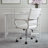 Hargrove Martha Stewart Upholstered Ribbed Faux Leather Swivel Home Office Chair with Armrests-89798337
