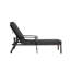 Fauteuil lounge en fonte d'aluminium gris avec assise tressée, réglable et équipé de roulettes pour un confort optimal. Entretien facile.