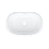 Barcelona Matte White Oval Undermount Bathroom Sink with Overflow