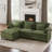 4-Piece 110.6" Corduroy Modular Upholstered Sectional Sofa Deep Seat Cloud Couch With Ottoman-1344399047