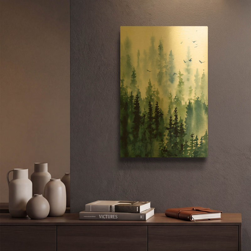 «Treeline» par Katrina Pete, art mural en métal, 12 po x 16 po, 12 po x 16 po