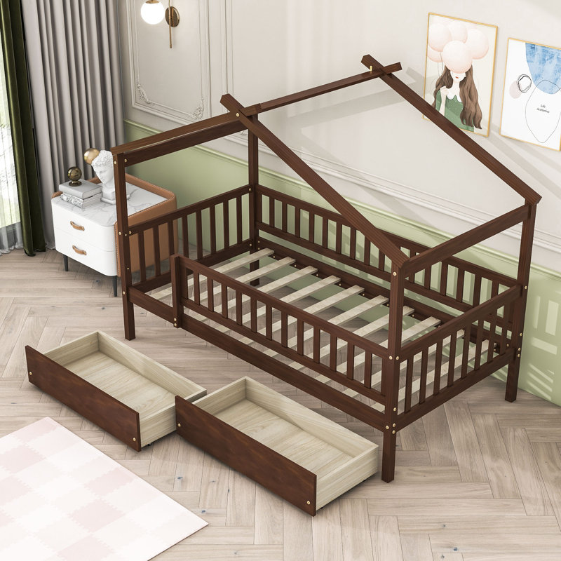 Velida Twin Daybed with Two Drawers, Walnut, Twin