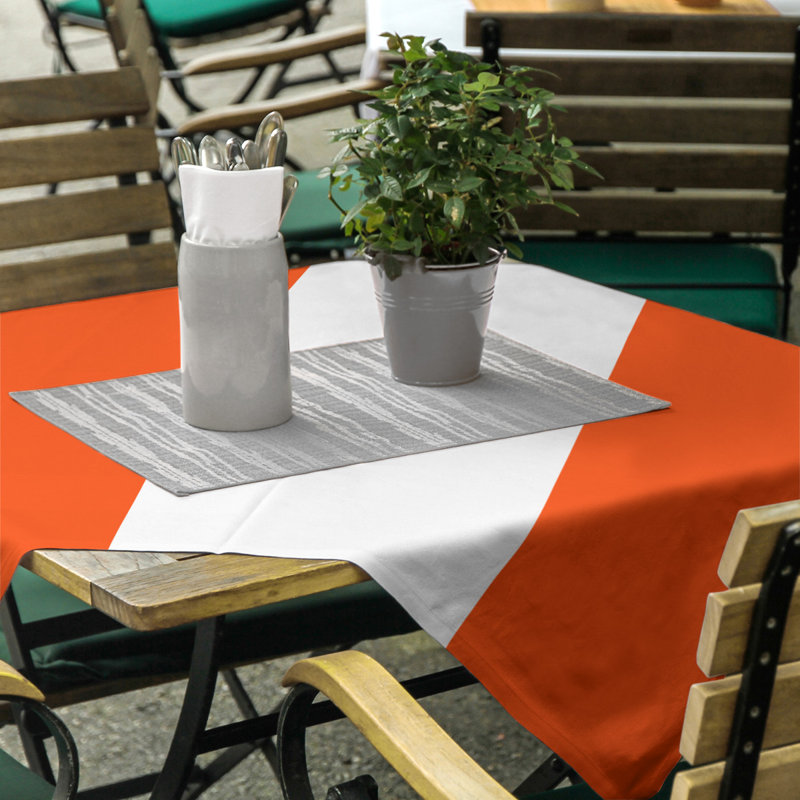 Philadelphia Tablecloth, Orange/White/Orange