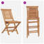 Foldable Table and Chair Set Natural Solid Teak Wood