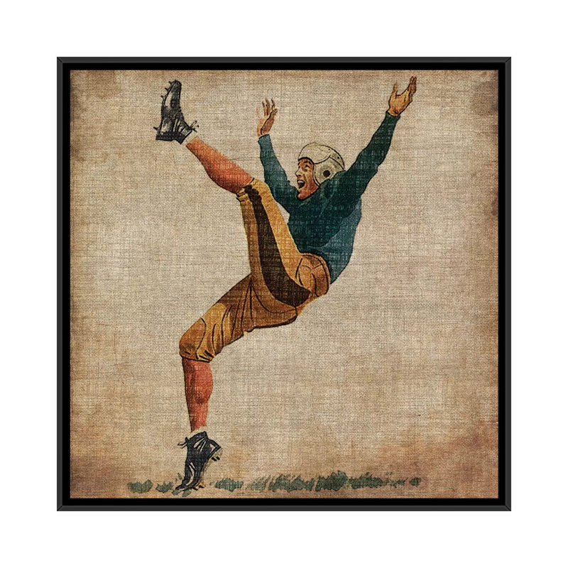 « rétro sports v », impression sur toile, H 12 po x l 12 po x P 1,5 po, Cadre noir